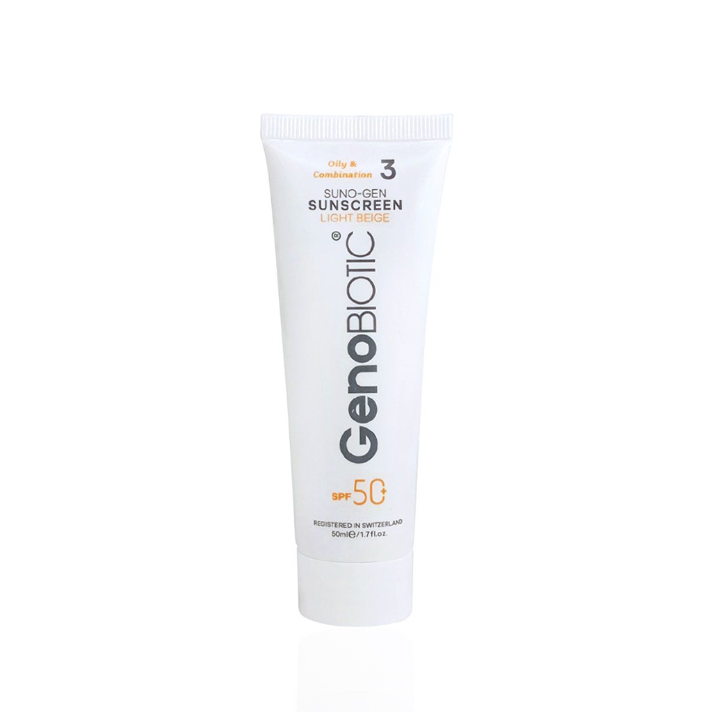 ژنوبايوتيك ضد آفتاب پوست چرب بژ روشن SPF50 ژنوبایوتیک ضد آفتاب پوست چرب SPF50 بژ روشن - Image 1