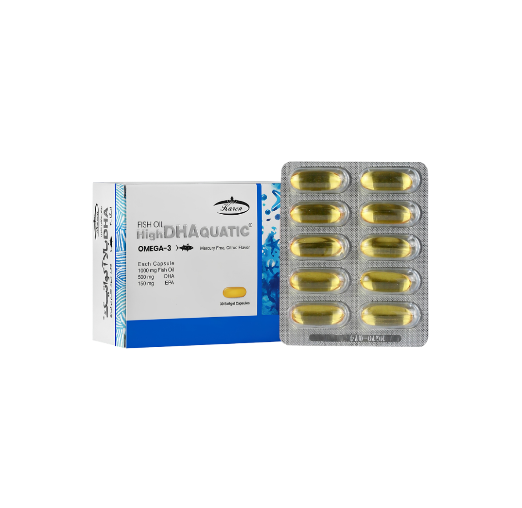 کارن آکواتيک امگا3 کپسول ورقي DHAبالا کارن آکواتیک امگا3